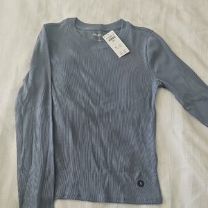 Hollister Blue Ribbed Crew Neck Top